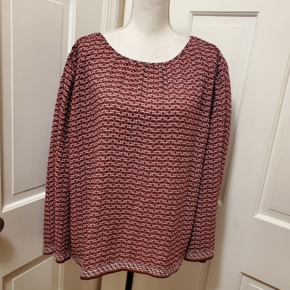 Max Studio Boxy Oversized Colorful Tunic with Flared Sleeves Size Large